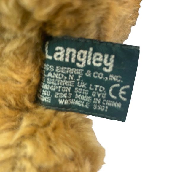 Russ Berrie Langley Teddy Bear Plush Stuffed Animal Soft Toy 11” Houndstooth Bow - Picture 5 of 7